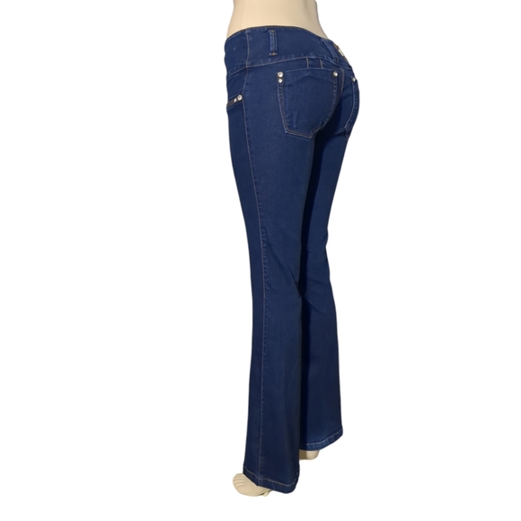 *NEW* Colombian Authentic Butt Lifter Bell Leg Jeans Size 8 - Picture 9 of 16